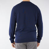 Pullover Blu girocollo monocromatico in cotone AH1985 166 LACOSTE 