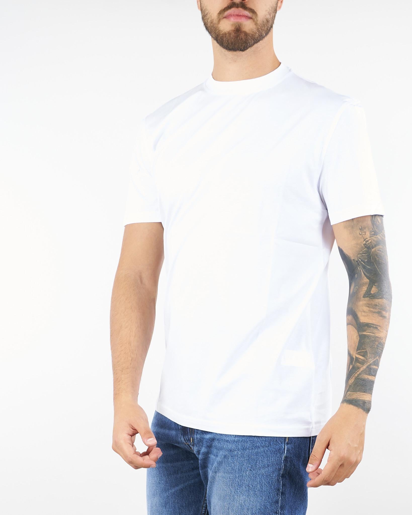 T-shirt Bianco basic in misto lyocell e cotone 8N1TE81JUVZ 100 EMPORIO ARMANI 
