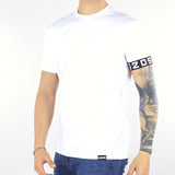 T-shirt Bianco con banda logo DSQ2