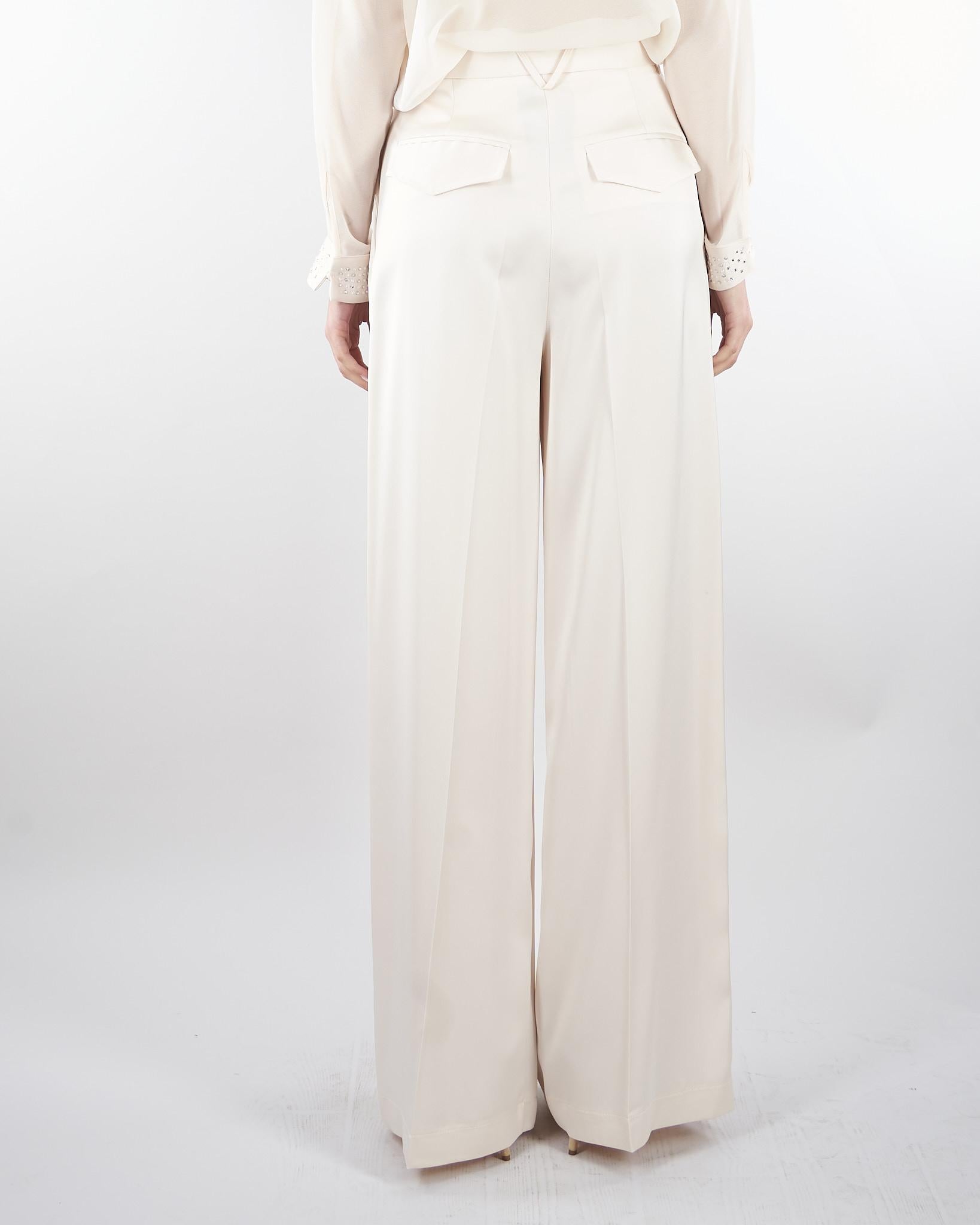 Pantalone Burro in satin con doppia pences PA10301TRAS0040 V0359 SIMONA CORSELLINI 