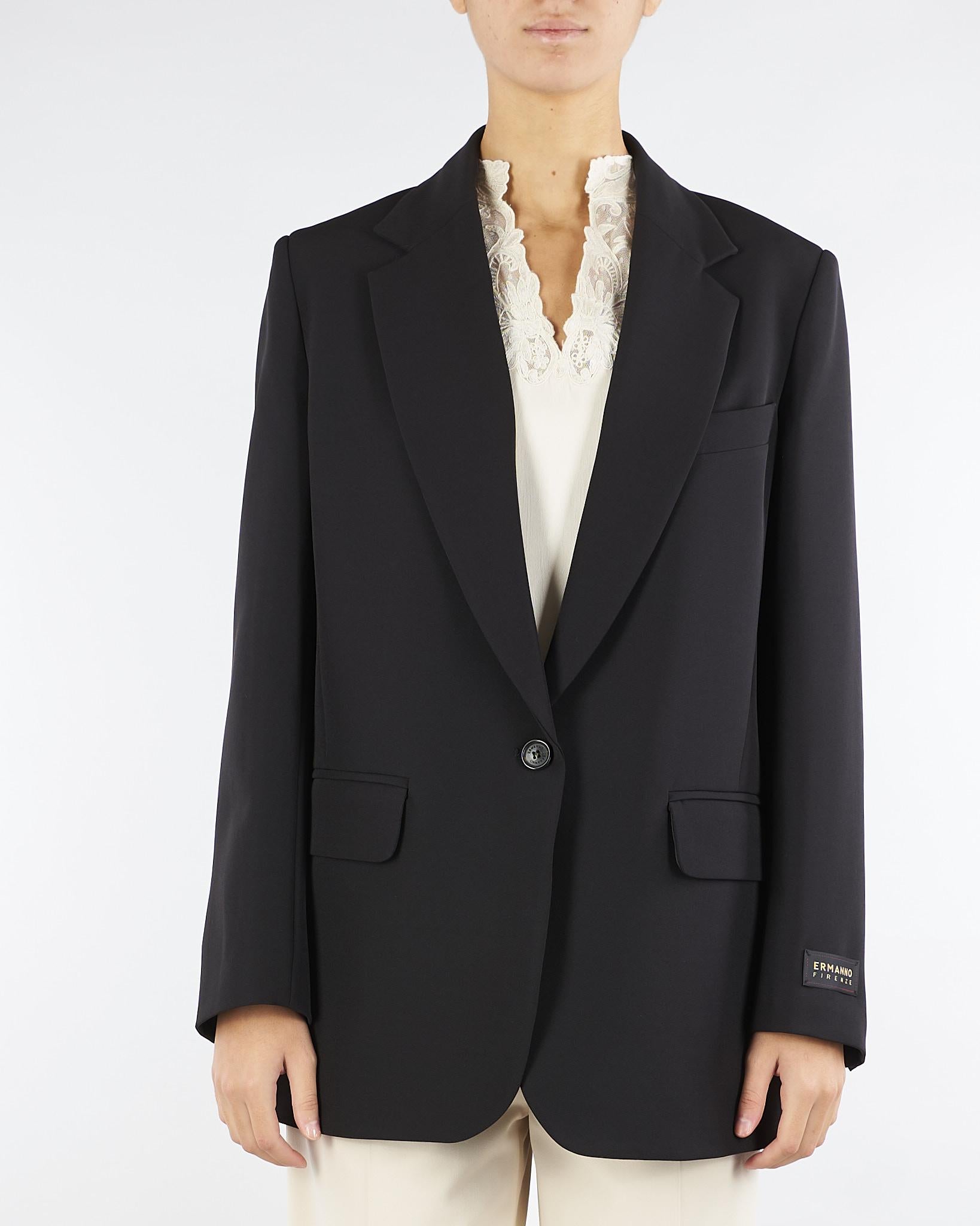 Blazer Nero oversize D47EI006E28 MF822 ERMANNO BY ERMANNO SCERVINO 