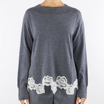 Maglia Antracite in lana con pizzo RF5171MA82O 02070 BLUGIRL 