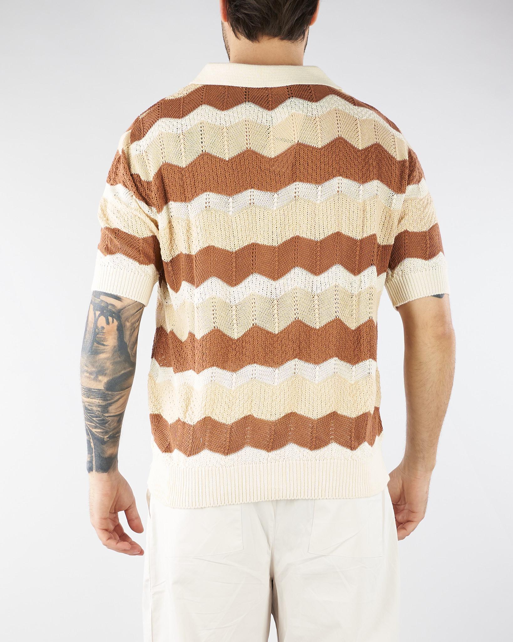 Maglia Polo Crema-Coccio S6PKMAKP073 200 A PAPER KID 