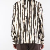 Camicia Marrone-Bianco in viscosa a fantasia A3564235 3 CLIPS 