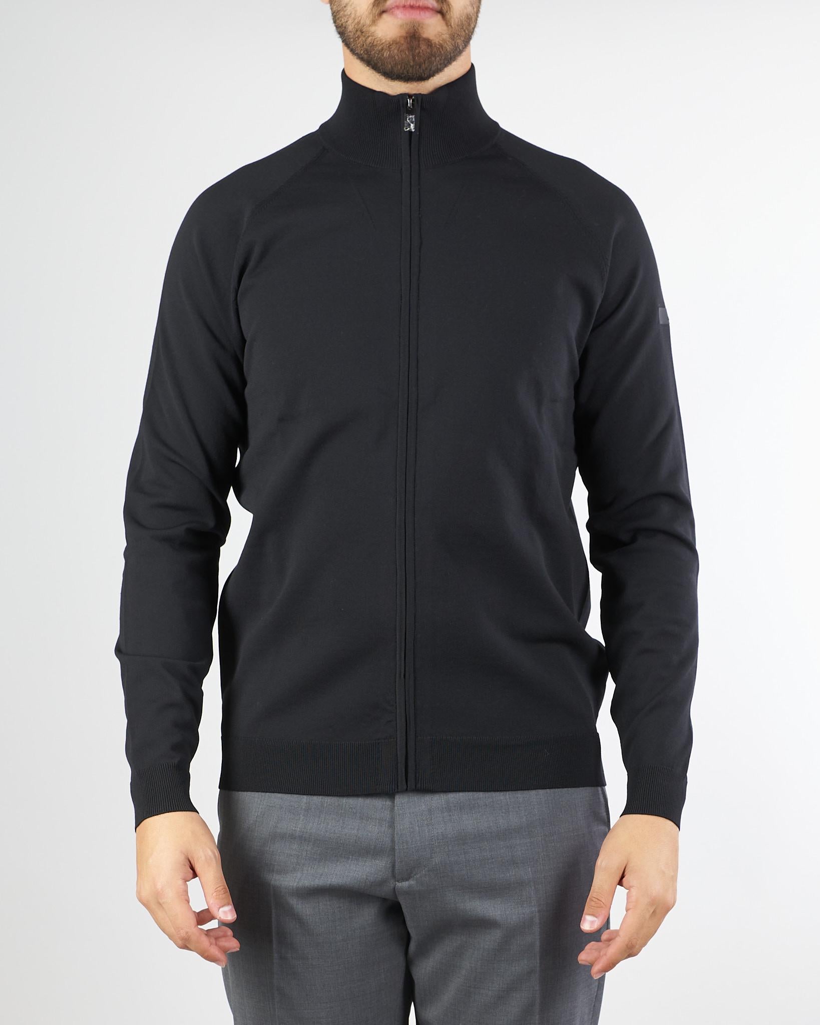 Maglia Nero Amos Cotton Full Zip Knit W25121 10 RRD 
