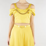 Top Sun in cotone stretch con collana TO04861E2 EV4 ELISABETTA FRANCHI 