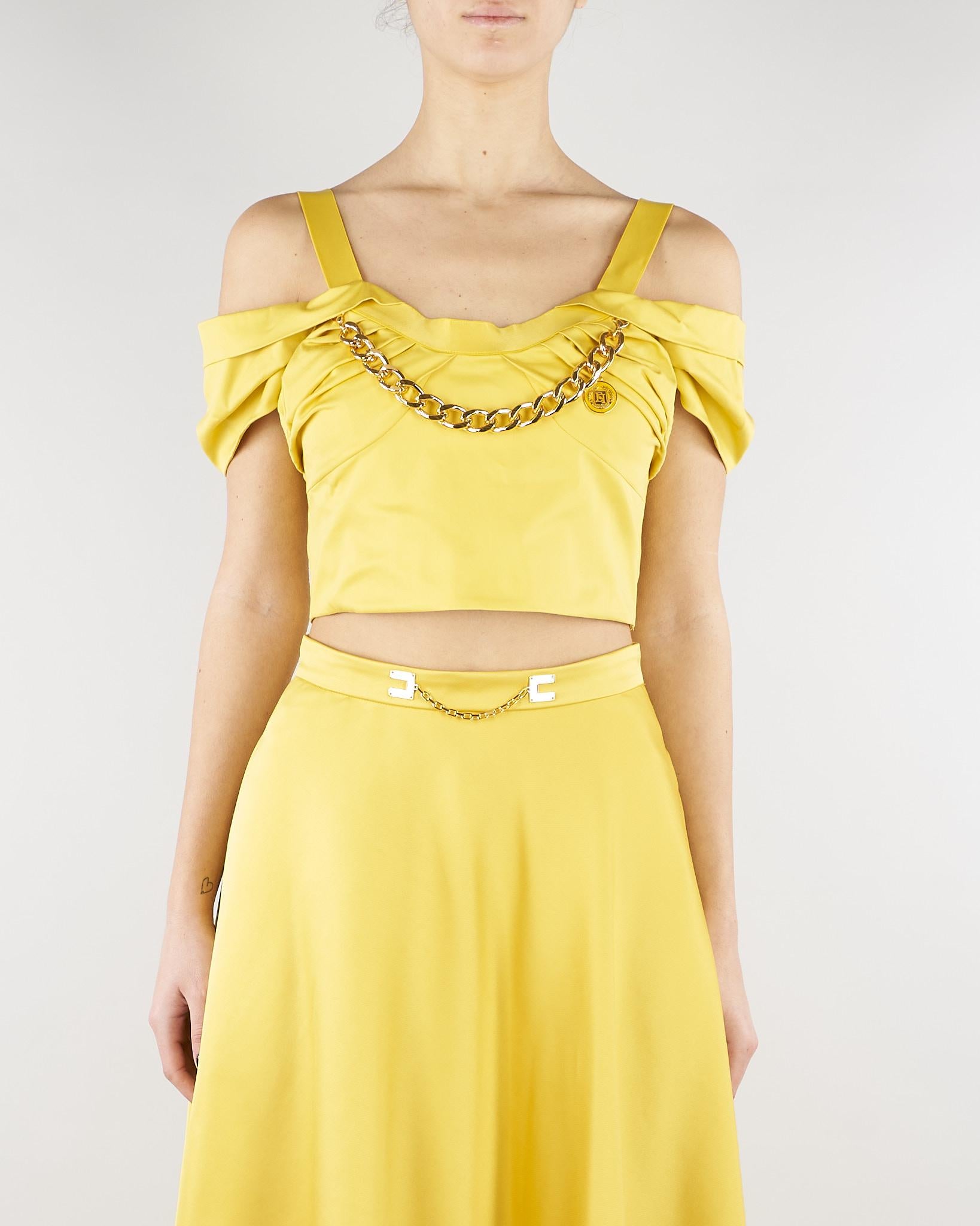 Top Sun in cotone stretch con collana TO04861E2 EV4 ELISABETTA FRANCHI 