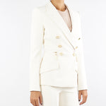 Giacca Milk in crêpe leggero con dettagli zip GI17256E2 DZ9 ELISABETTA FRANCHI 