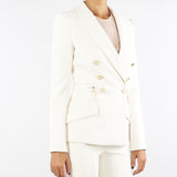 Giacca Milk in crêpe leggero con dettagli zip GI17256E2 DZ9 ELISABETTA FRANCHI 