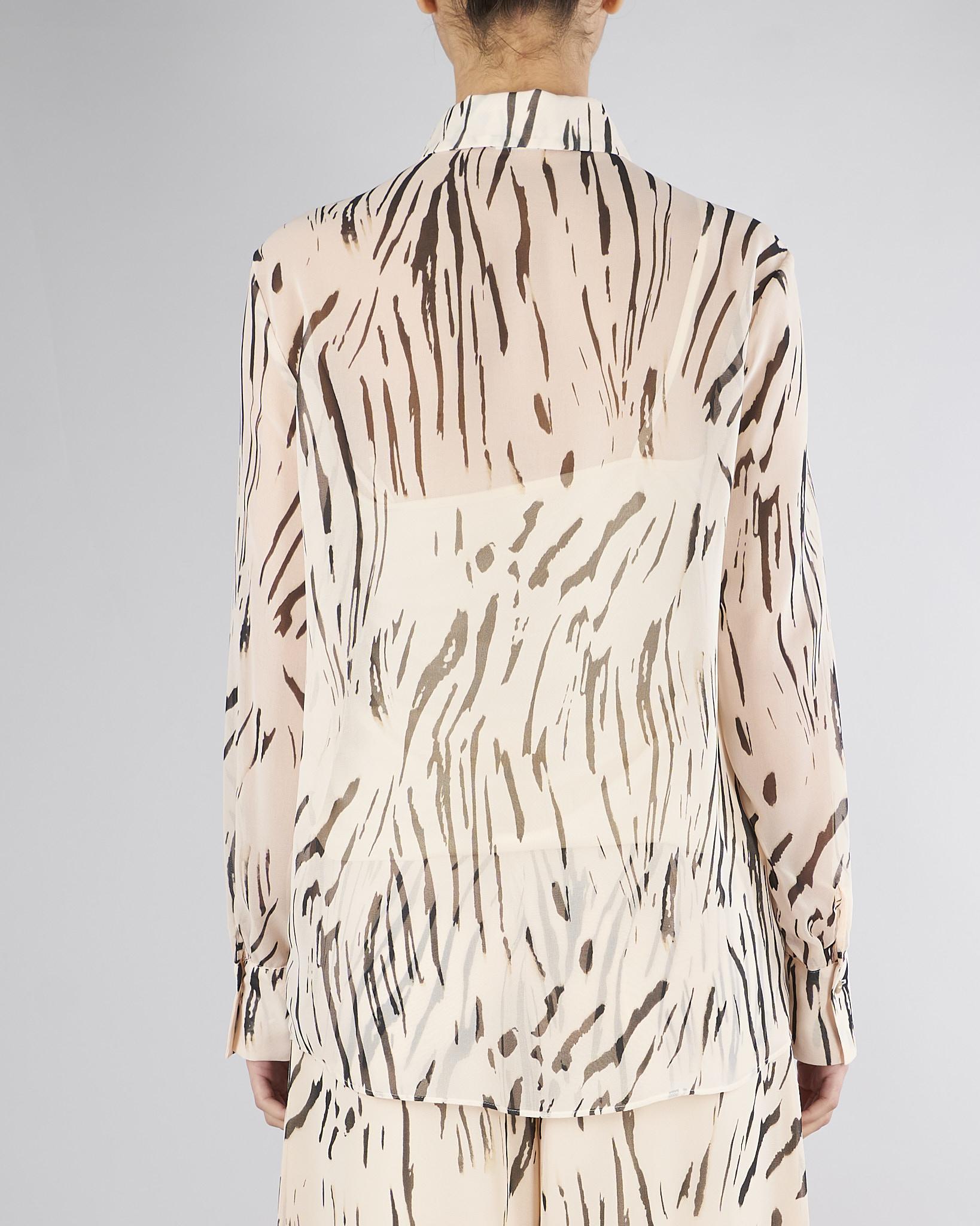 Camicia Crema-Nero in georgette stampata PBPGIRAFFA 9 PENNY BLACK 