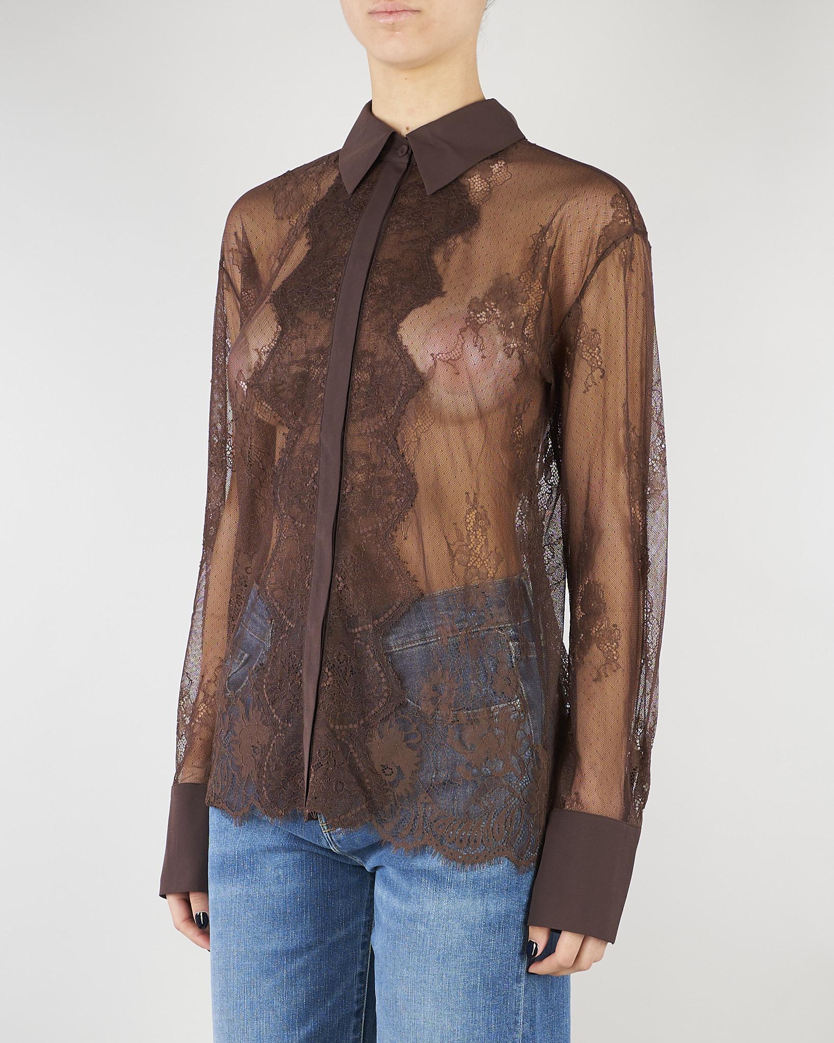 Camicia Cioccolato in pizzo RA6155J3901 90913 BLUGIRL 