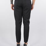 Pantalone Nero Riviera in fresco lana con elastico in vita