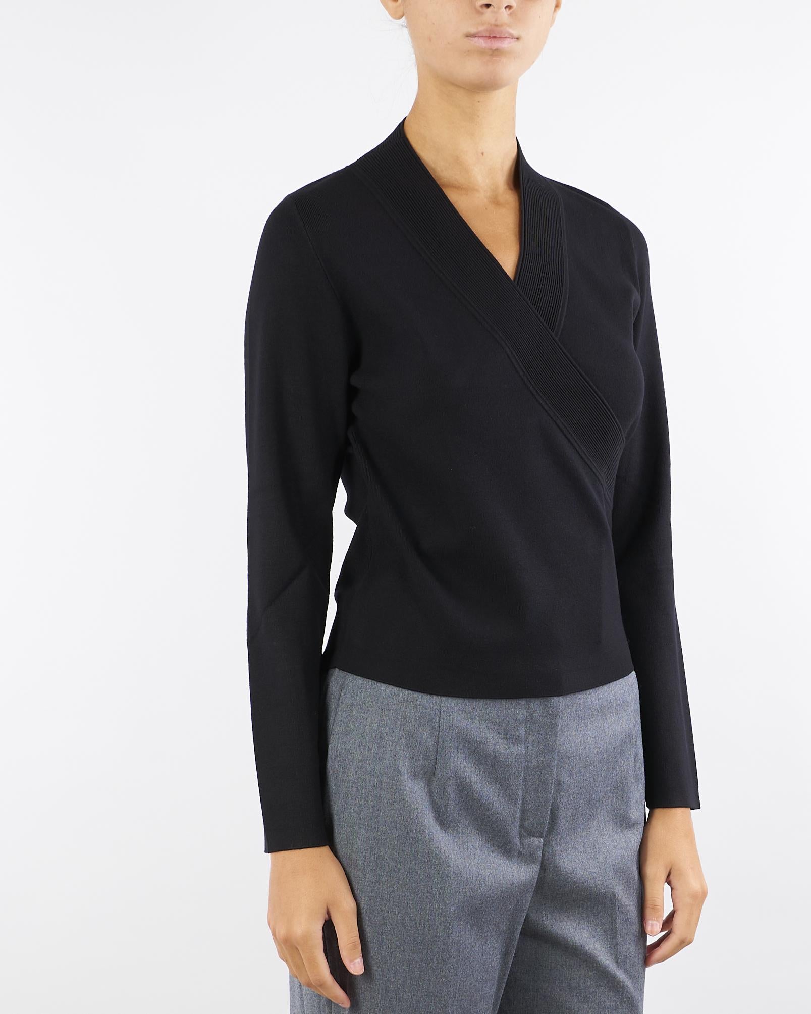 Maglia Nero con incrocio Malesia MALESIA 700 NENETTE 