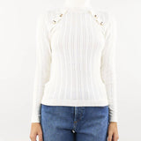 Maglia collo alto con borchie gold Simona Corsellini