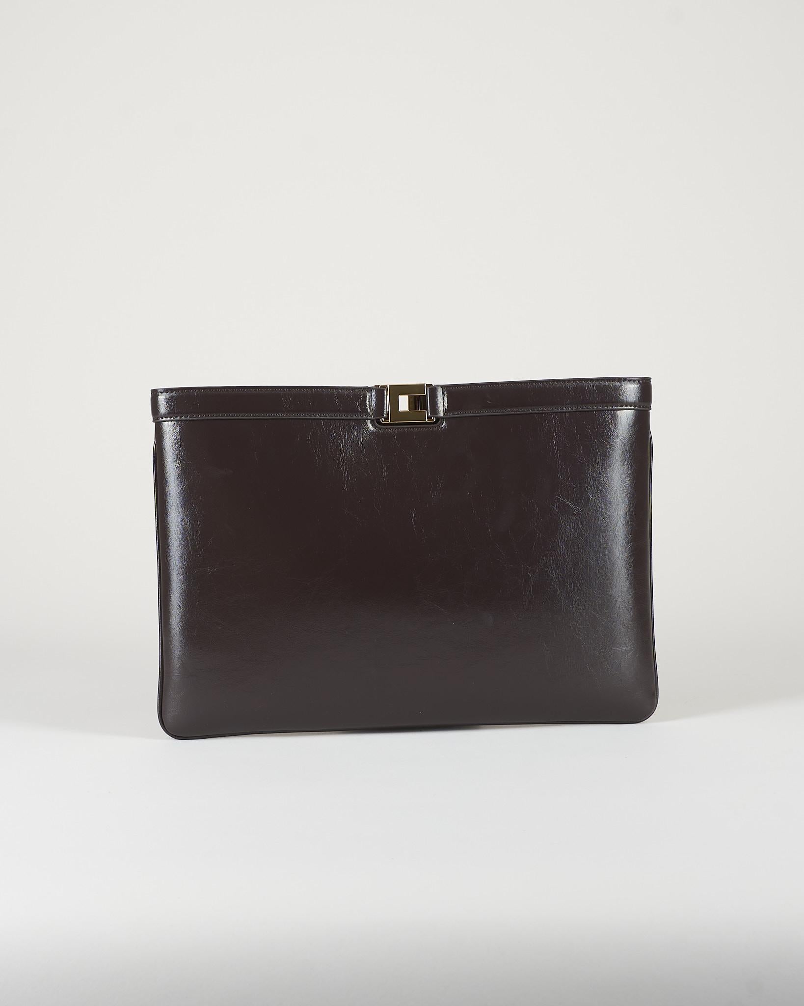 Borsa Dark Chocolate a busta effetto naplak BS18A61E2 EV9 ELISABETTA FRANCHI 