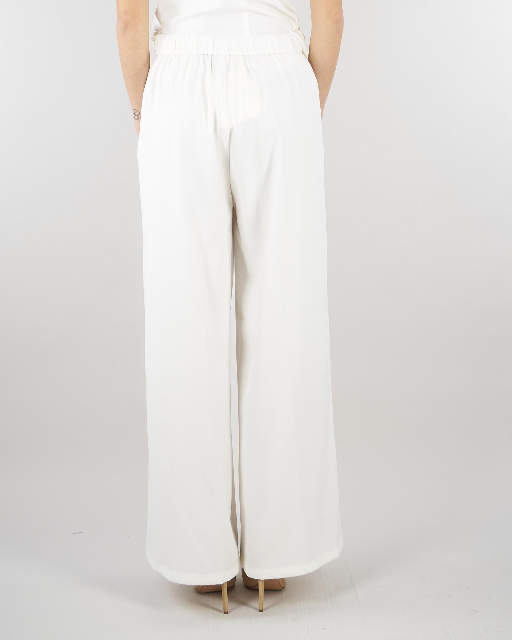 Pantalone Bianco wide leg con elastico SS260084 1 ELEH 
