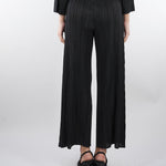 Pantalone Nero plissettato con inserti in lurex M6PY27 B1063 MEIMEIJ 