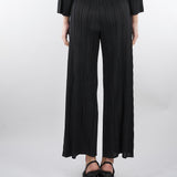 Pantalone Nero plissettato con inserti in lurex M6PY27 B1063 MEIMEIJ 