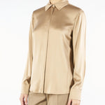 Camicia Beige classica in raso di seta XERO 91 MAX MARA STUDIO 