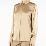 Camicia Beige classica in raso di seta XERO 91 MAX MARA STUDIO 