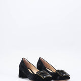 Pumps in velluto con accessorio Francesco Sacco