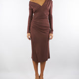 Abito Coffee in jersey con bottoni gioiello AB82257E2 EA3 ELISABETTA FRANCHI 