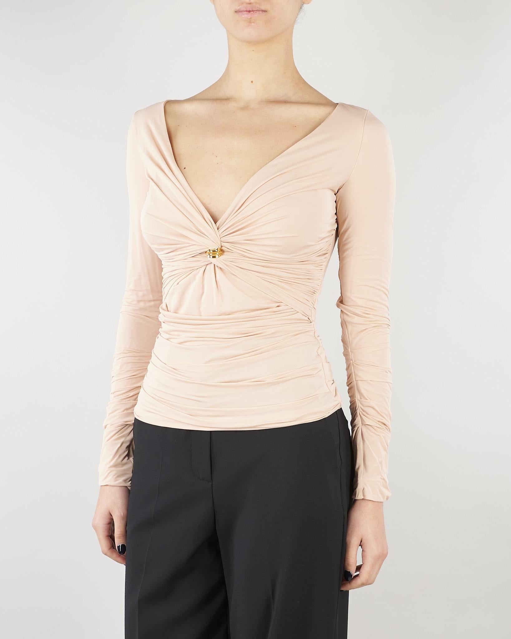 Maglia Nude in jersey con dettaglio gioiello MD02962E2 EA1 ELISABETTA FRANCHI 