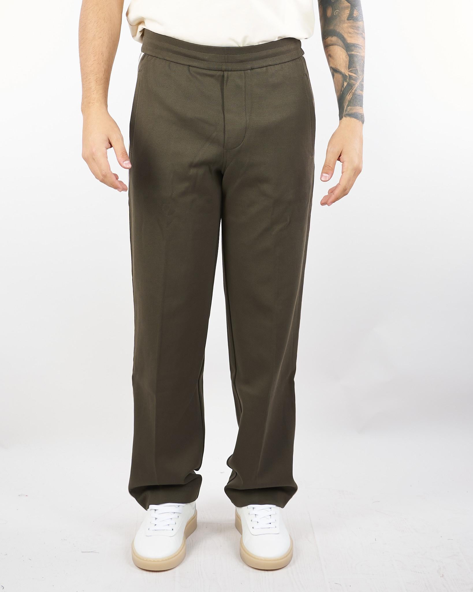 Pantaloni Verde in tuta con bande a contrasto EM002873AF134880 U8120 EMPORIO ARMANI 