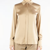 Camicia Beige classica in raso di seta XERO 91 MAX MARA STUDIO 