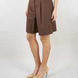 Bermuda Marrone in canvas di cotone e lino WKDECUBA 13 MAX MARA WEEKEND 