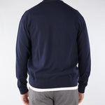Cardigan Blu in cotone con profili a contrasto A008F100 6685 PAOLO PECORA 