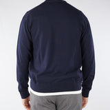 Cardigan Blu in cotone con profili a contrasto A008F100 6685 PAOLO PECORA 