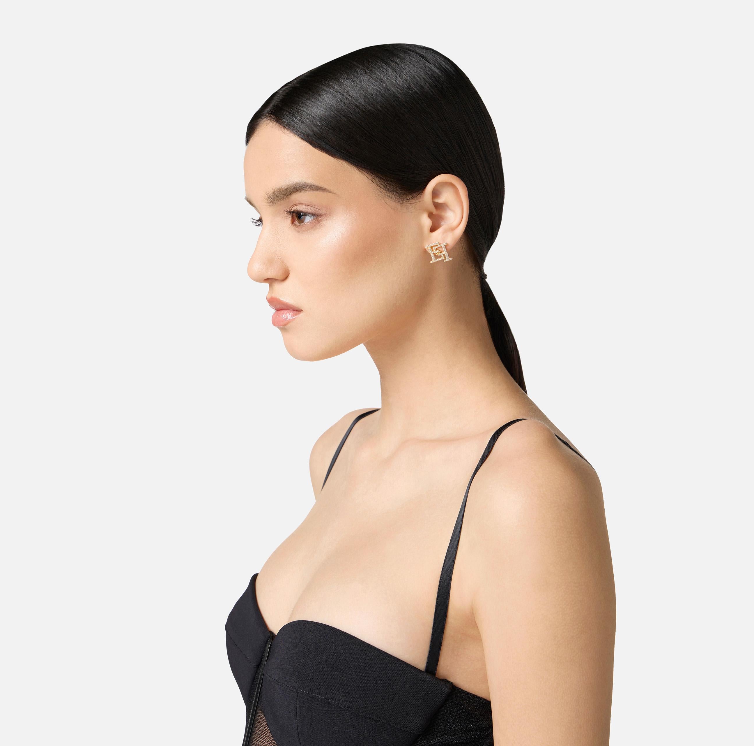 Orecchini con doppio logo OR02A56E2 U95 ELISABETTA FRANCHI 