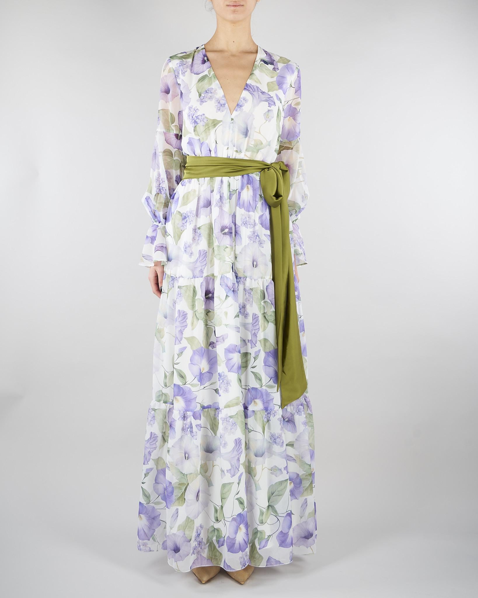 Abito a fantasia Bianco-Lilla AT146 74 ATELIER LEGORA 