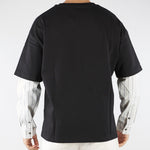 T-shirt Nero con manica lunga in camicia HTEM310501 111 ACUPUNCTURE 