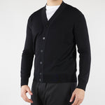 Cardigan Nero in maglia di viscosa LM26003 D001 LOW BRAND 