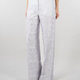 Pantalone jacquard Polvere relax fit elasticato in seta lino ricamato PT117350330051 760 SEVENTY 