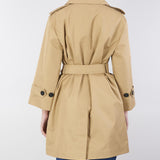 Trench doppiopetto in gabardina antigoccia