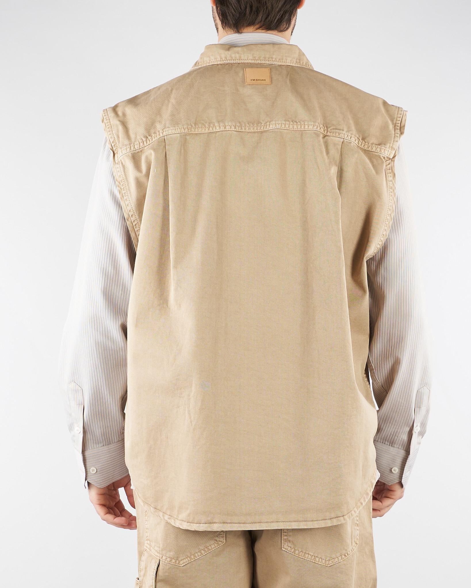 Gilet Beige in cotone Oversize CA3654 45 I'M BRIAN 