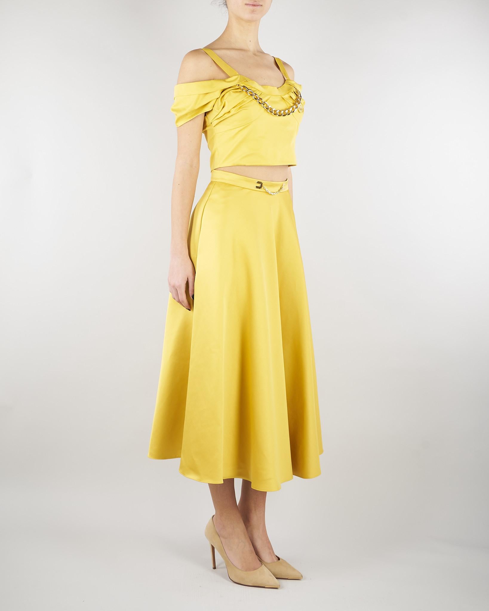 Gonna Sun in duchesse con logo gioiello GO15661E2 EV4 ELISABETTA FRANCHI 