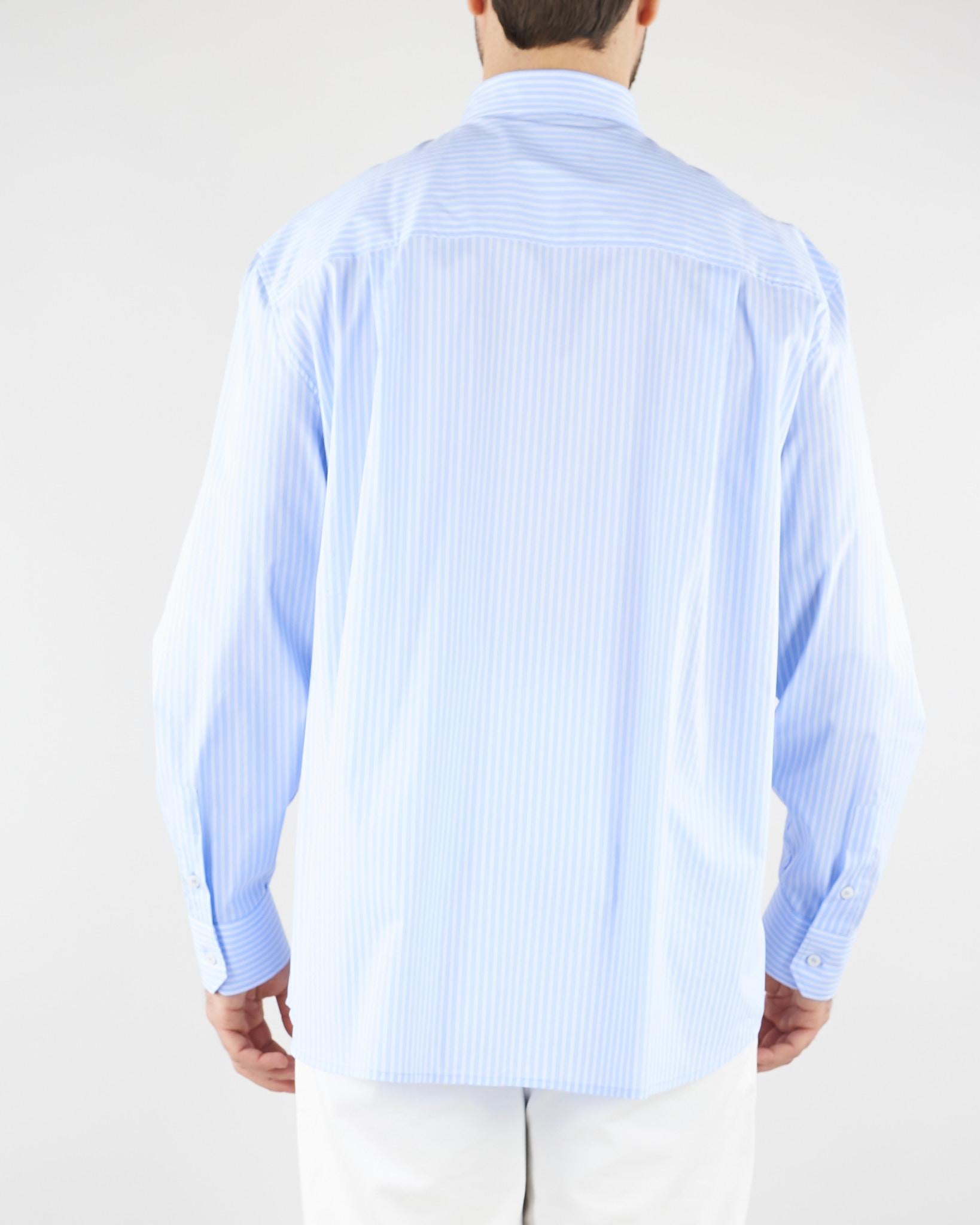 Camicia Celeste a righe in cotone CA3630 18 I'M BRIAN 