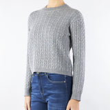 Maglia Grigio in lana a treccia con ricamo vetro specchiato USSURI 2 MAX MARA STUDIO 