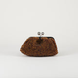 Borsa Pasticcino Bag small Marrone con perle in resina ricamate WKAESCHIMO 1 MAX MARA WEEKEND 