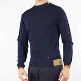 Maglia Blu con profili a contrasto in misto lana 3932M500253807 89 MANUEL RITZ 