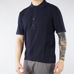 Polo jacquard Blu in maglia lavorata A027F300 6685 PAOLO PECORA 