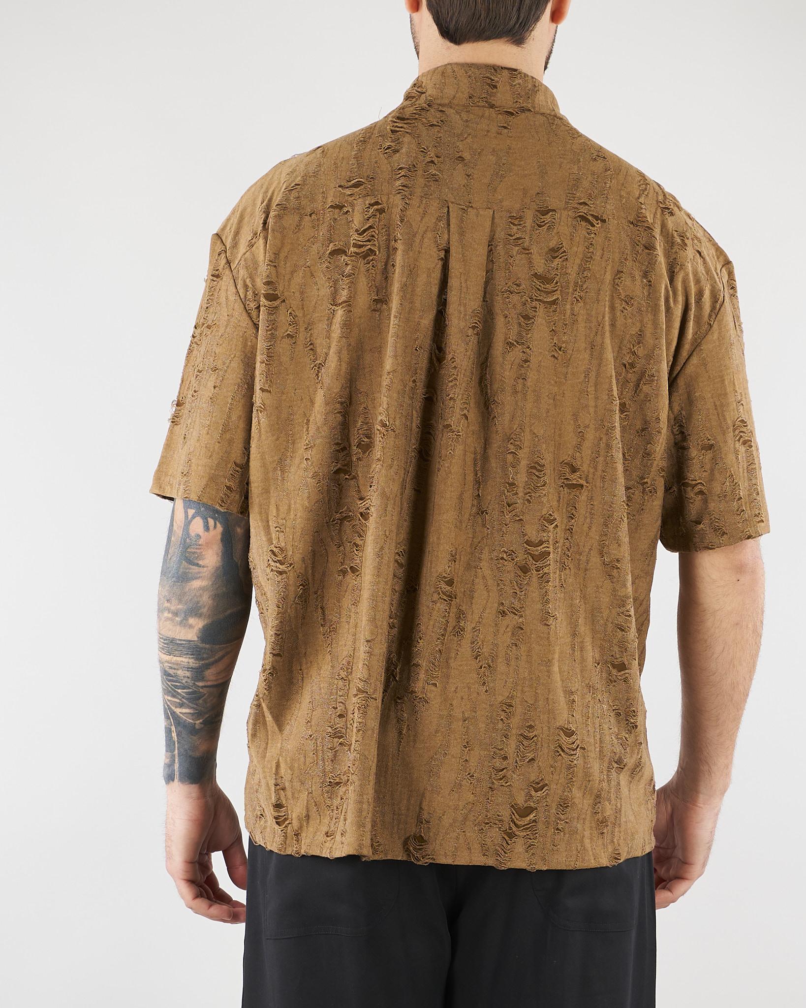Camicia Tabacco con rotture HTEM220602 916 ACUPUNCTURE 