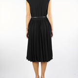 Abito Nero in cady con plissè ALBINO 1 MAX MARA STUDIO 