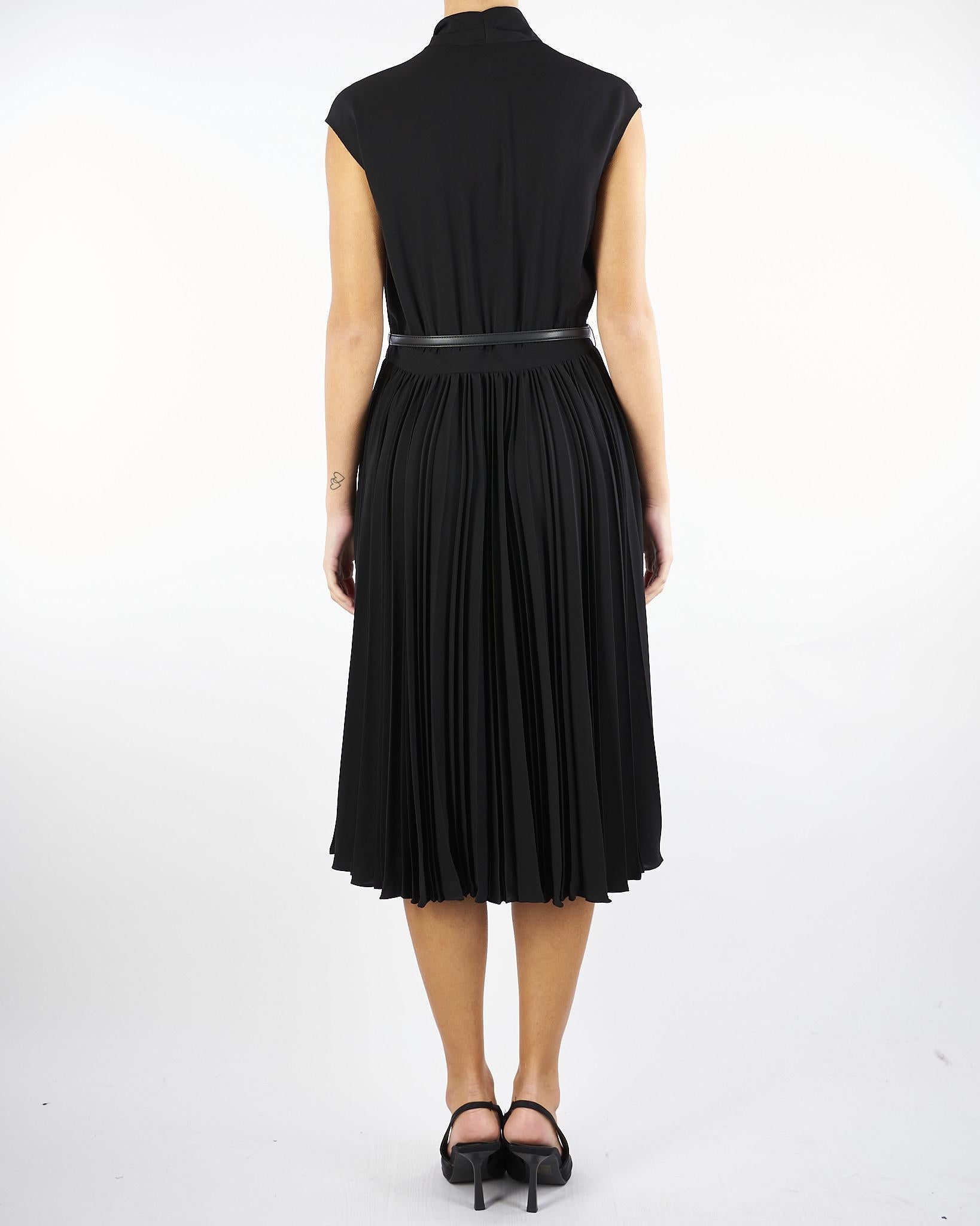 Abito Nero in cady con plissè ALBINO 1 MAX MARA STUDIO 