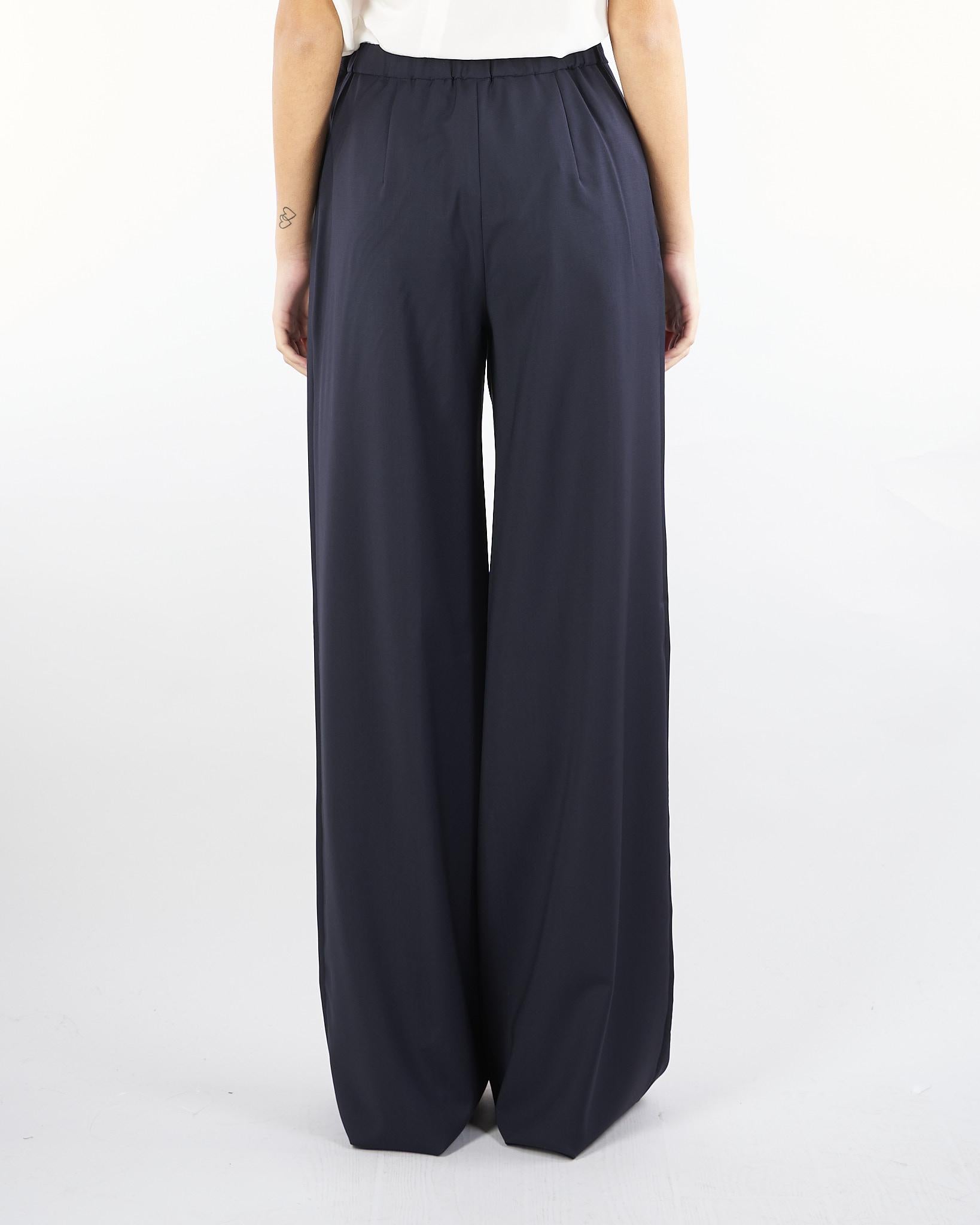 Pantalone Blu con coulisse in lana BERARD 8 MAX MARA STUDIO 