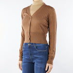 Cardigan Caramello in filato di lana e seta con paillettes NOGARA 3 MAX MARA STUDIO 